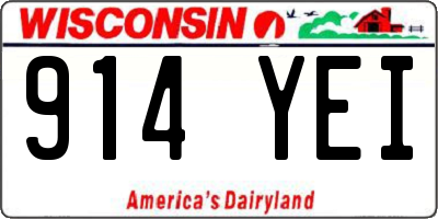 WI license plate 914YEI