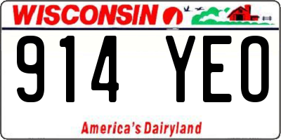 WI license plate 914YEO