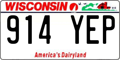 WI license plate 914YEP