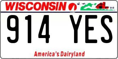 WI license plate 914YES
