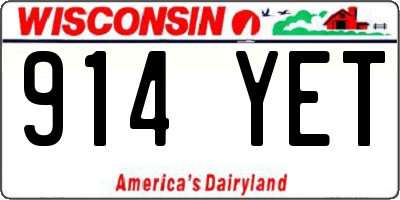 WI license plate 914YET