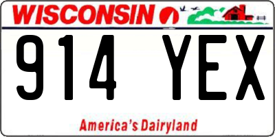WI license plate 914YEX