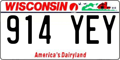 WI license plate 914YEY