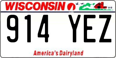 WI license plate 914YEZ