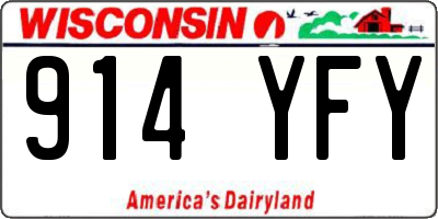 WI license plate 914YFY