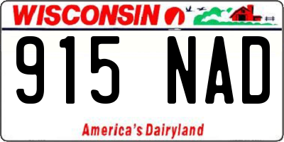 WI license plate 915NAD