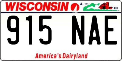 WI license plate 915NAE