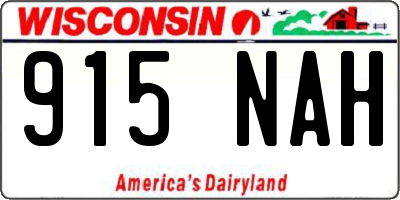 WI license plate 915NAH