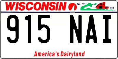 WI license plate 915NAI