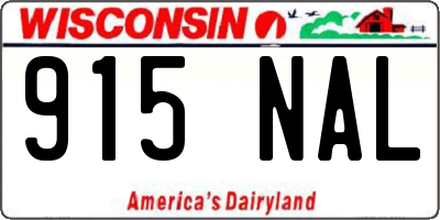 WI license plate 915NAL