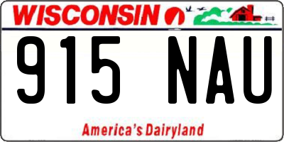WI license plate 915NAU
