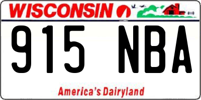 WI license plate 915NBA