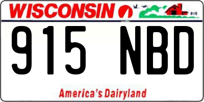 WI license plate 915NBD