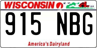 WI license plate 915NBG