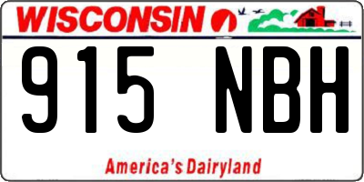 WI license plate 915NBH