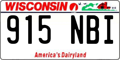 WI license plate 915NBI