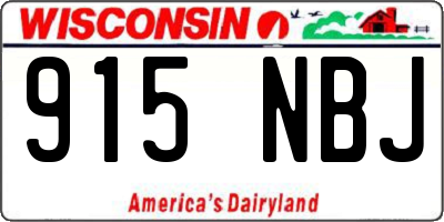 WI license plate 915NBJ