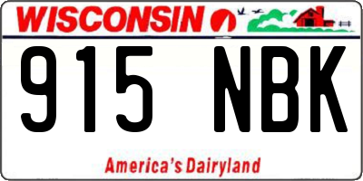 WI license plate 915NBK