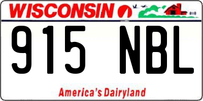 WI license plate 915NBL
