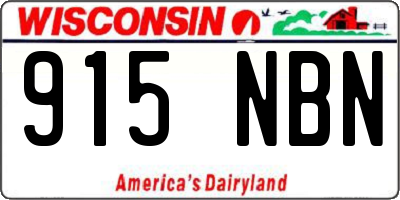 WI license plate 915NBN