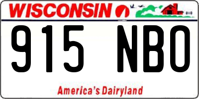 WI license plate 915NBO