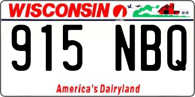 WI license plate 915NBQ