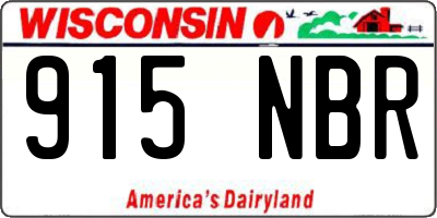 WI license plate 915NBR