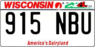 WI license plate 915NBU