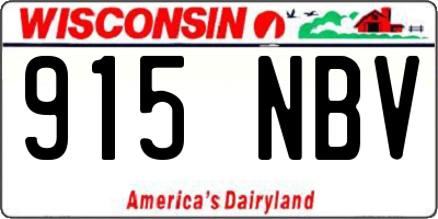 WI license plate 915NBV