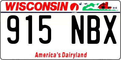 WI license plate 915NBX