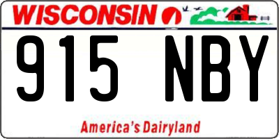 WI license plate 915NBY