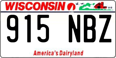 WI license plate 915NBZ