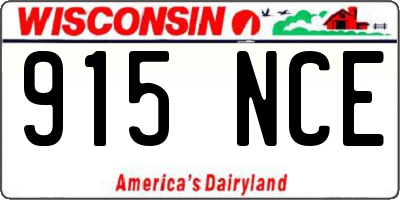 WI license plate 915NCE
