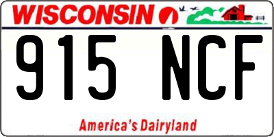 WI license plate 915NCF