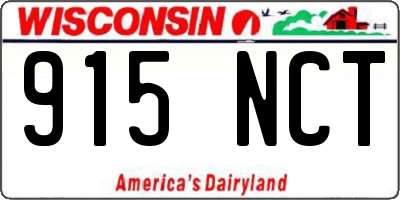 WI license plate 915NCT