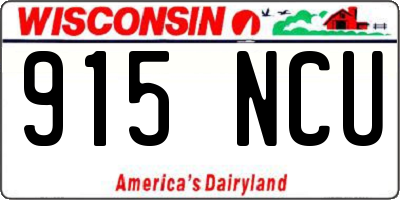 WI license plate 915NCU