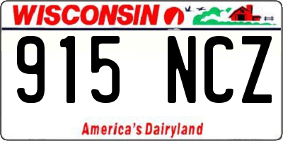 WI license plate 915NCZ