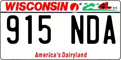 WI license plate 915NDA