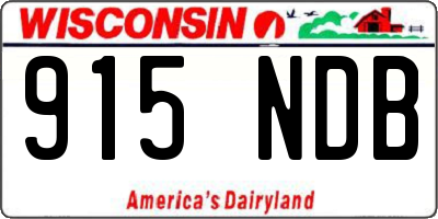WI license plate 915NDB