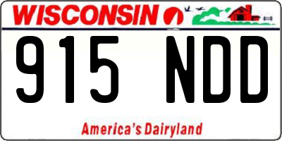 WI license plate 915NDD