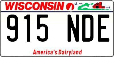 WI license plate 915NDE