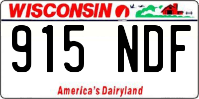 WI license plate 915NDF