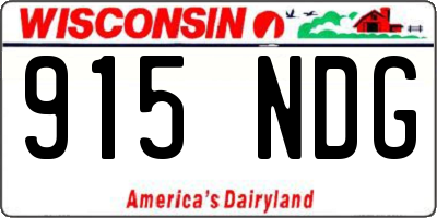 WI license plate 915NDG