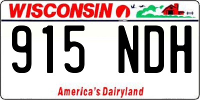 WI license plate 915NDH