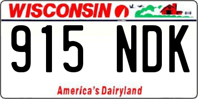WI license plate 915NDK