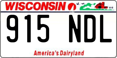 WI license plate 915NDL