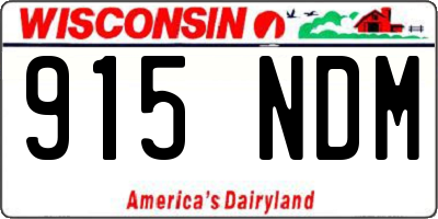 WI license plate 915NDM