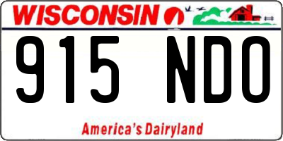 WI license plate 915NDO
