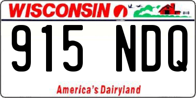WI license plate 915NDQ