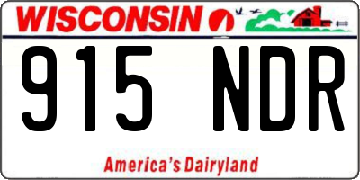 WI license plate 915NDR